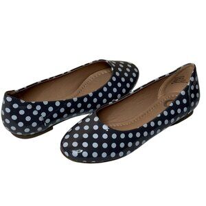 Journee Collection Kavn Gray White Polka Dot Ballet Flats 5.5W